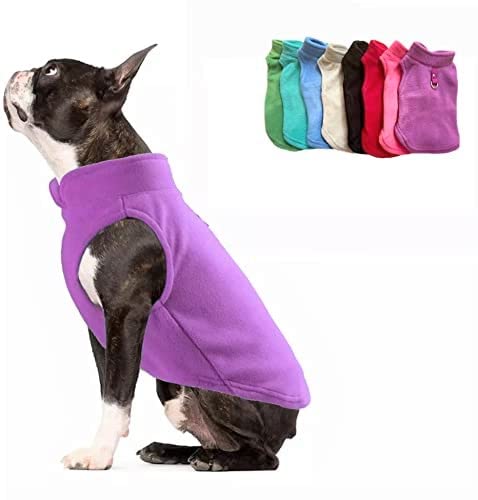 JACKO & CO - Fleece Vest Dog Sweater with Leash Ring - Soft, Warm & Lightweight Pullover Coat for Small & Medium Dogs, Puppies & Cats - Cozy Fall/Winter/Spring Pet Jacket (Purple, Small 4-6lbs) - color: Purple, size: S (4-6lbs)