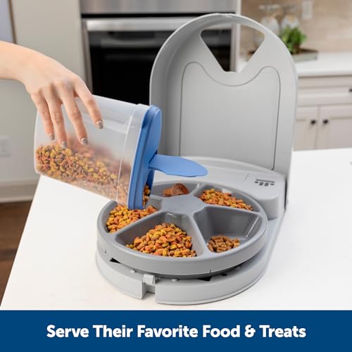 PetSafe Automatic Dog Feeder, 5 Meals, 40 oz Capacity, Plastic, for Dry Food, Multiple Pets (Pack of 2) - size: 5-Meal (Pack of 2)
