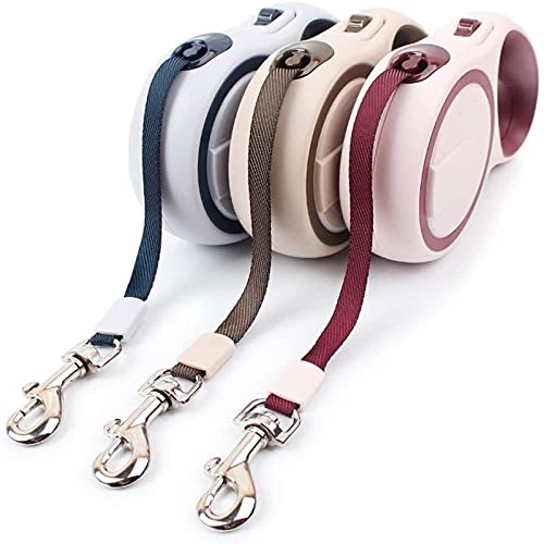 Retractable Dog Leash for Small Medium Dogs up to 88lbs, 10/16Ft Strong Nylon Tape, One-Handed Brake, Pause, Lock(Brown,5m) - color: Brown, size: 5m