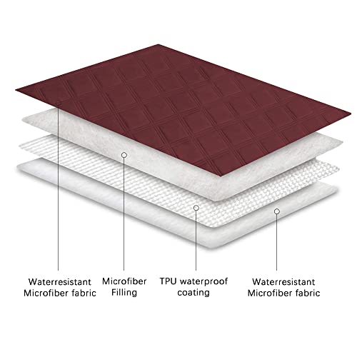 Ameritex Waterproof Dog Bed Cover Pet Blanket with Anti-Slip Back for Furniture Bed Couch Sofa - color: Burgundy, size: 30x53 Inch (Pack of 1)