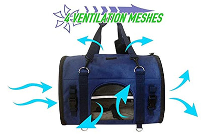 6-in-1 Sturdy Pet Carrier Backpack, Front Pack, Shoulder Bag, Pet Hand Bag, Car Seat Crate, Soft-Sided pet Carrier, Small Dog & Cat Travel Carrier, Size Large for Pets 18-21” Long, by Natuvalle. - size: L: For pets 18-21” Long, 14” High & MAX 22 Lb