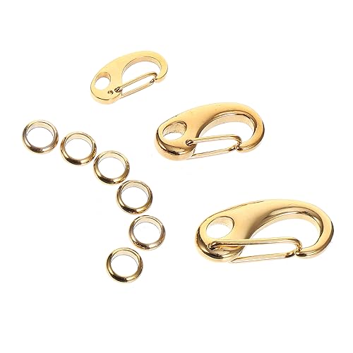 Kisangel 3pcs Stainless Steel Dog Tag Clips with Rings Durable Pet Id Tag Holders for Collars and Harnesses and Easy to Change Safe for Pets