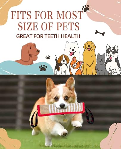 Clysoru Dog Tug Toy Tough Jute Bite Pillow Lasting Training Equipment Puppy to Large Dogs Interactive for Large and Small - color: Fiag red