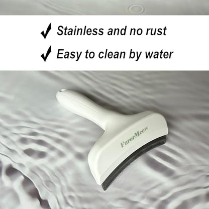 Pet Deshedding Tool with Curve Blade, Cat Grooming Brush, Tight V-shaped Teeth Shedding Comb for Cats and Dogs (White, Large) - color: White, size: Large