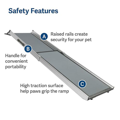 PetSafe Happy Ride Telescoping Dog Ramp, Portable Pet Ramp for Cars, Trucks & SUVs with Adjustable Sizing - size: Standard