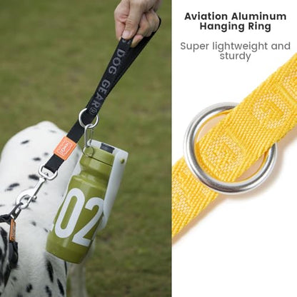 HOWGO Short Dog Leash - Aviation Aluminum Hook Lightweight Padded Handles Rope Traffic Leashes for Large Dogs,No Tangle Dog Leash Coupler,Black - color: Black