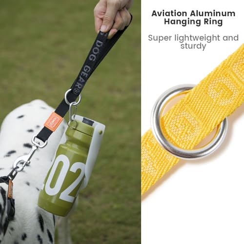 HOWGO Short Dog Leash - Aviation Aluminum Hook Lightweight Padded Handles Rope Traffic Leashes for Large Dogs,No Tangle Dog Leash Coupler,Yellow - color: Yellow