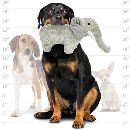 MIGHTY Tuffy 2 Pack Elephant Dog Toys | Ultra Durable Plush Toy with Multiple Layers & Reinforced Seams , Washable and Floats , Mighty® Construction - color: 2PK Grey Elephant