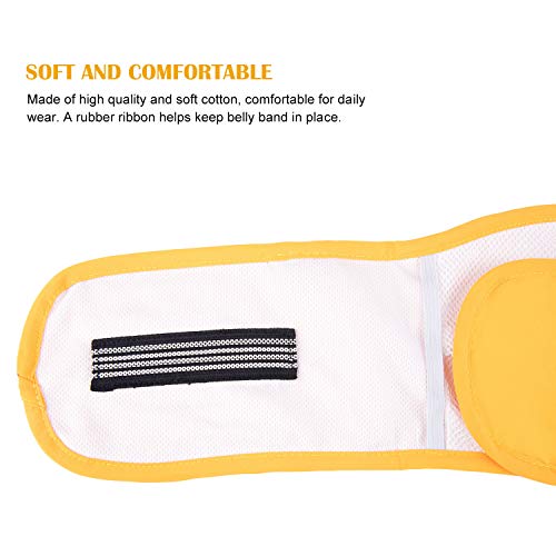 Reusable Male Dog Diapers Washable Belly Bands Dog Wraps (Pack of 3) (S (Waist13-16), Dark Blue+Grey+Yellow)