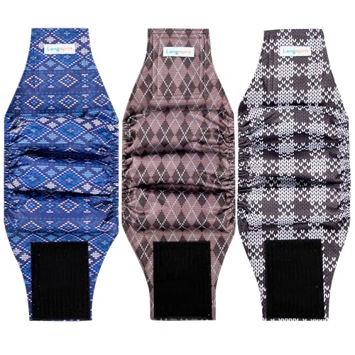 Langsprit Belly Bands for Dogs (Pack of 3) - High Absorbing, Reusable Small Dog Diapers - Plaid-1 XS - color: Plaid-1, size: X-Small