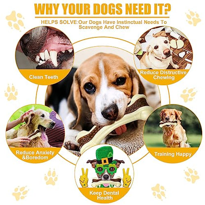 Sosation 10 Pcs Dog Chew Toys for Aggressive Chewers Nylon Beef Flavor Dog Bones Tough Puppy Teething Toys Puppy Chew Bones for Large/Medium/Small Breed Dogs Puppies (5.1 x 2 Inch) - size: 5.1 x 2 Inch