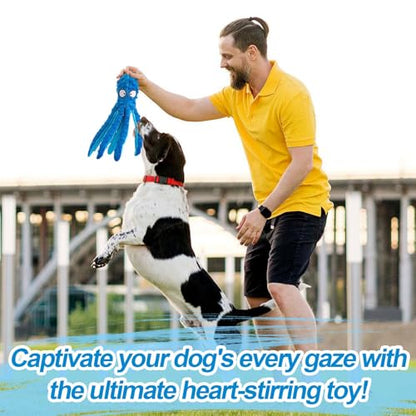 Alphatool Squeaky Dog Toys - No Stuffing Octopus Soft Plush Crinkle Toys to Keep Them Busy, Interactive Essentials for Small Medium Pets Dogs Gifts, 1pcs Blue - color: Blue