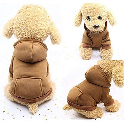 Idepet Dog Clothes Pet Dog Hoodies for Small Medium Dogs Chihuahua Clothes Warm Coat Jacket Autumn Puppy Outfits Dogs Clothing (M, Coffee) - color: Coffee, size: Medium