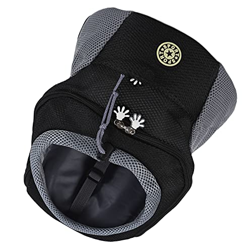 Pet Knapsack Backpack, Dog Carrying Bag with Ventilation Window, Spacious Oxford Cloth Pet Carrier for Small Dogs, Adjustable Padded Straps and Removable Cushion (Black) - color: Black