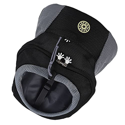 Pet Knapsack Backpack, Dog Carrying Bag with Ventilation Window, Spacious Oxford Cloth Pet Carrier for Small Dogs, Adjustable Padded Straps and Removable Cushion (Black) - color: Black