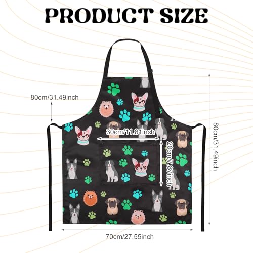 Dog Grooming Waterproof Apron with 2 Pockets, Cute Animals Puppy Dog Pets Apron - style: Cute Pet Dog