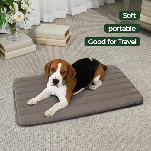 BALANCE Dog Crate Pad, Dog Foam Crate Mat Kennel Pad, Washable Water-Resistant Pet Bed Flat Dogs Cage Mat for Large Dogs - color: Brown, size: 36.0"L x 23.0"W x 0.8"Th