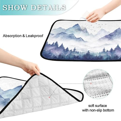 Qilmy Mountain Pet Mat, Waterproof Reusable Dog Training Pad Anti-Slip Pet Creat Pad for Small Medium Large Dogs and Cats - size: Smallx3