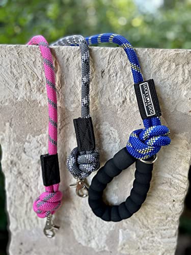 Lucky Love Dog Rope Leash, Reflective, Padded Handle, Thick Rope, Medium to Large Dogs, Sapphire - color: Sapphire
