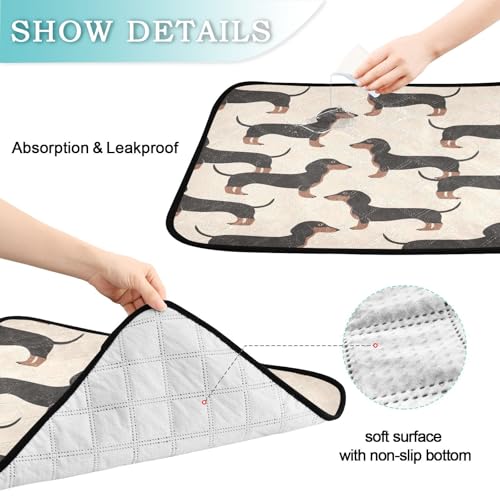 Qilmy Dachshund Dog Pet Mat, Waterproof Reusable Dog Training Pad Anti-Slip Pet Creat Pad for Small Medium Large Dogs and Cats - size: Medium+Large