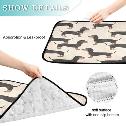 Qilmy Dachshund Dog Pet Mat, Waterproof Reusable Dog Training Pad Anti-Slip Pet Creat Pad for Small Medium Large Dogs and Cats - size: Medium+Large