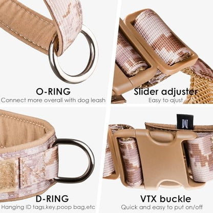 No Pull Dog Harness for Medium Large Dogs, Escape Proof Adjustable Harness Brown Camo, L - color: Brown Camo, size: L-Chest size 25-31''