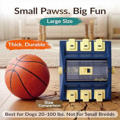 KADTC Dog Puzzle Toy, Large Size, 2 Levels of Challenge, Paw-Activated Rolling Treat Dispenser, Slow Feeder & Mental Stimulation for Small/Medium Dogs Enrichment Toys - color: Blue, size: Large