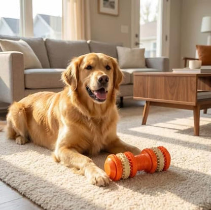 Dog chew Toys, Suitable for Teething Pets, Durable, and Good for Dental Cleaning. Interactive Dog Toys for Small, Medium, and Puppy chewers. - color: Dumbbell