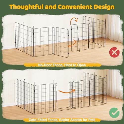 Yaheetech Expandable Dog Playpen, 8 Panel 32 inch Puppy Playpen with Door Indoor/Outdoor Pet Fence for Small Medium Dogs - size: 32 inch