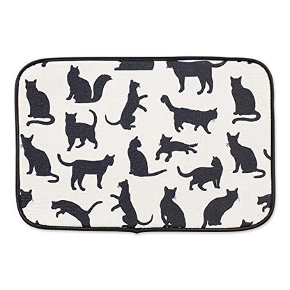 Bone Dry Machine Washable, Ultra Absorbent Pet Mat, 12x18, Cat Silhouette - color: Cat Silhouette, size: 12"L x 18"W