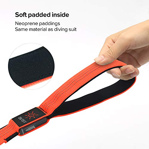 Candofly LED Dog Leash Rechargeable, 4 Ft Glow in The Dark Light Up Dog Leash, Nylon Reflective Dog Rope with Light for Small Medium Large Dogs (Orange) - color: Orange
