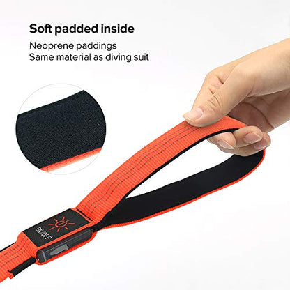 Candofly LED Dog Leash Rechargeable, 4 Ft Glow in The Dark Light Up Dog Leash, Nylon Reflective Dog Rope with Light for Small Medium Large Dogs (Orange) - color: Orange