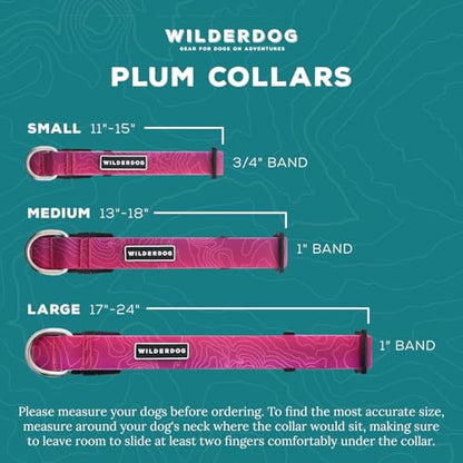 Wilderdog Waterproof Dog Collar - Repels Water & Dirt - Large 17"-24" - Plum - color: Plum, size: Large