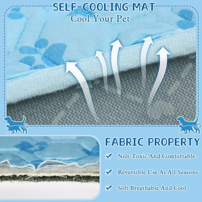 SHEJIZE Dog Cooling Mat Large, No-Water, Washable, Anti-Slip for Car | Instant cooling Q-Max>0.5 fabric. Use in car, crate, patio, or tent. Cools on contact, no water needed. - size: L(27*39inch)