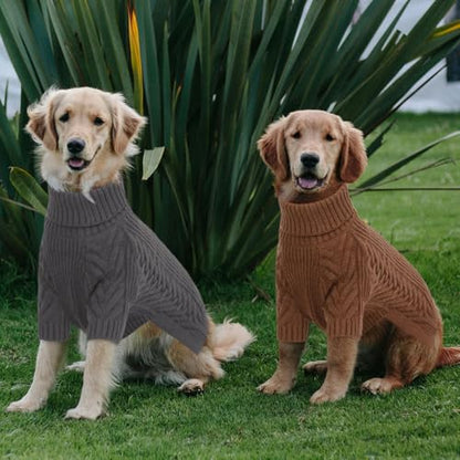 Large Dog Sweaters, Pet Sweaters for Large Dogs, Pets Sweatshirt Apparel Turtleneck Pullover Winter Pitbull, Samoyed (Darkgrey, L - color: DarkGrey, size: Large