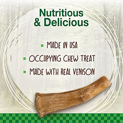 Nylabone Healthy Edibles WILD Natural Dog Chew Treats for Large Dogs, Long Lasting Dog Healthy Chew Antler Bone Made in USA, Venison Flavor, For Dogs Up to 50 lbs. (10 Count) - size: 14.1 Ounce (Pack of 1)