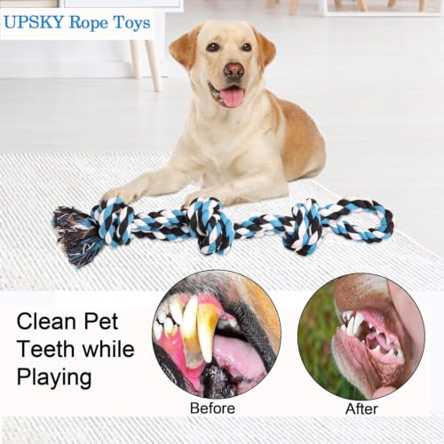 2026 New Dog Rope Toys 2 Nearly Indestructible Pet Toys for Medium to Large Breed, Dental Cleaning Chew Toys, Dogs Tug Toy for Boredom, Teething for Aggressive Chewers