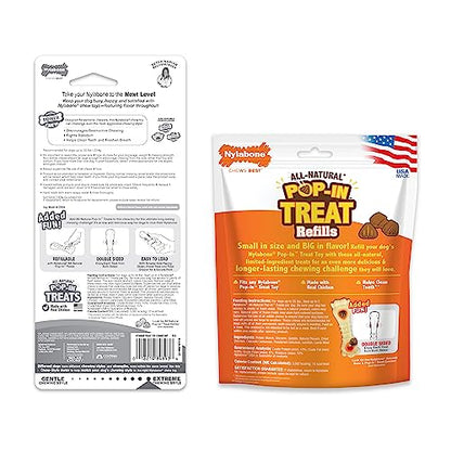 Nylabone Knuckle Bone Pop-in Treat Toy Power Chew Toy with 30 Refills, Interactive Treat Dispensing Enrichment Toys for Dogs, Long Lasting Chicken Flavor, Large Dogs - Up to 50 lbs, 2 Pack - size: Large