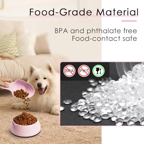 Dog Food Scoop-Melamine Pet Food Measuring Cup - 1 Cup 1/2 Cup 1/4 Cup Dog Cat Bird and Rabbit Food Feeding Scoop Dishwasher Safe - Pink - color: Pink