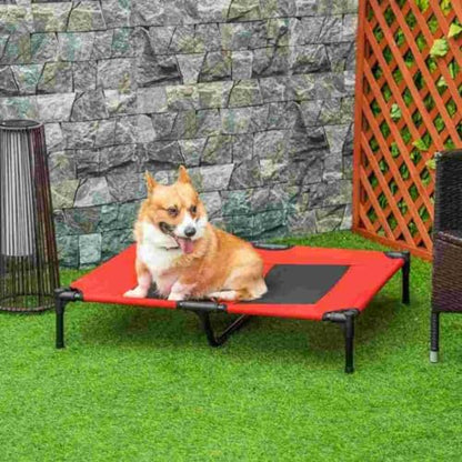Elevated Pet Cot, Large Folding Camping Bed for Dogs and Cats, Indoor/Outdoor