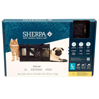 Sherpa Deluxe Airline Approved Soft Sided Dog & Cat Carrier, Black, Large
