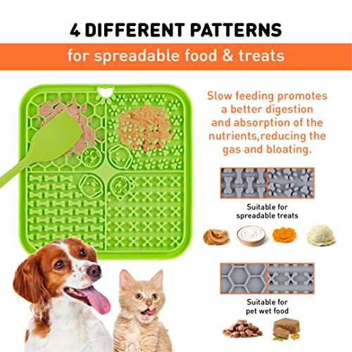 INSPECTOR TAIL Dog Lick Mat with Strong Suction Cups for Slow Feeding | Keeps Pets Calm & Busy, Medium & Large Dogs, Peanut Butter, Yogurt & Liquid Food, Bath, Grooming & Training