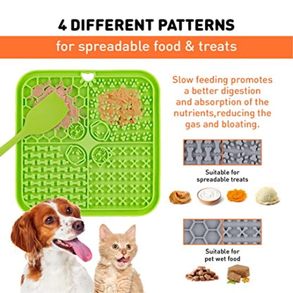 INSPECTOR TAIL Dog Lick Mat with Strong Suction Cups for Slow Feeding | Keeps Pets Calm & Busy, Medium & Large Dogs, Peanut Butter, Yogurt & Liquid Food, Bath, Grooming & Training