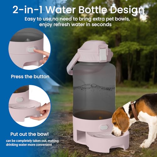 52oz PortableDog Water Bottle, Dog Travel Water Bottle for Camping Hiking Outdoor Walking (Pink) - color: Pink