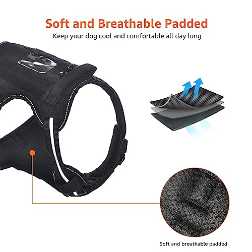 Amazon Basics No-Pull Dog Harness, Adjustable Front Clip, Escape Proof Tactical Vest, Small, Black - size: Small