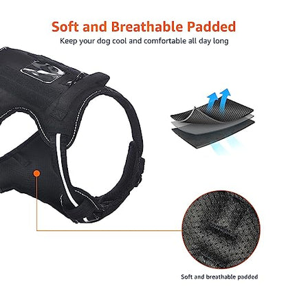 Amazon Basics No-Pull Dog Harness, Adjustable Front Clip, Escape Proof Tactical Vest, Small, Black - size: Small