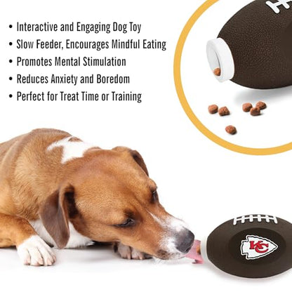 Pets First NFL Kansas City Chiefs Football Treat Dispensing Toy for Dogs, Cats - Interactive Fun, Natural Rubber Toy - color: Kansas City Chiefs