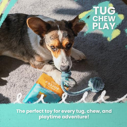 Snugarooz Try Me Knot Rope Dog Toy – Durable Three-Knot Pastel Design – Ideal for Active Chewers – Perfect for Tugging - Interactive Play and Dental Health - style: Try Me Knot
