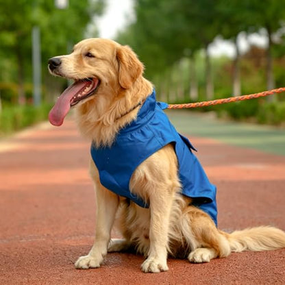Waterproof Dog Raincoat, Adjustable Lightweight Dog Rain Jacket with Reflective Strip Leash Hole for Small Medium Large Dogs (Blue, Small(9-13lb)) - color: Blue, size: Small(9-13lb)