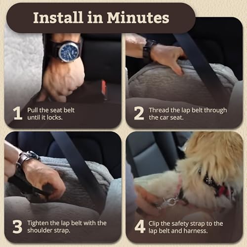 Snoozer Luxury Lookout Pet Car Seat, Large Luxury II, Navy Mutt - color: Merlin Pewter, size: Large